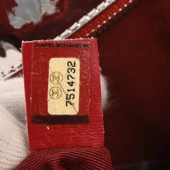 Chanel Navy Silver Canvas No.5 Choco Bar Tote Handbag - Picture 9 of 10